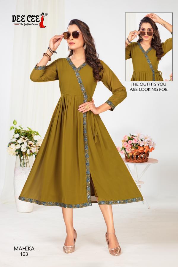 Deecee Mahika Plain Georgette Fancy Kurtis Collection